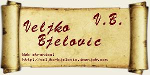 Veljko Bjelović vizit kartica